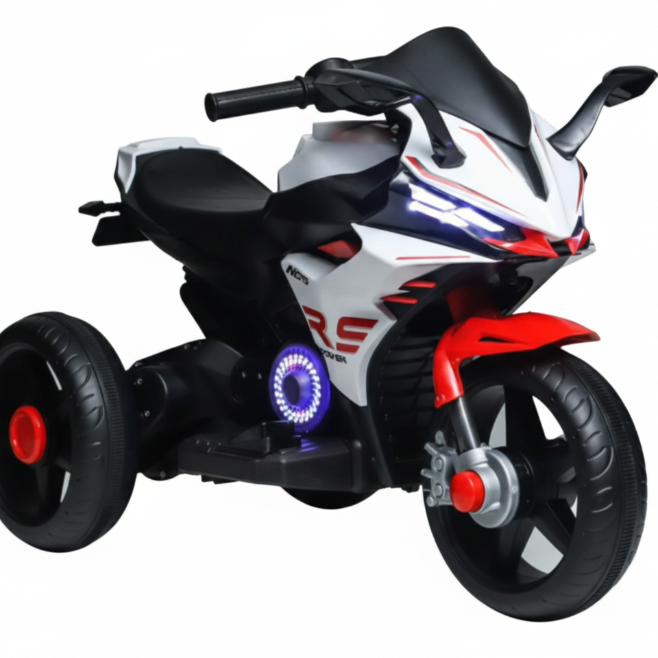 Dečiji motor na akumulator sa tri točka, sportski električni motor za decu, motor na baterije za mališane, dečiji motocikl sa LED svetlima, motor za dečake i devojčice, dečije vozilo na akumulator, mini motor za decu, bezbedan motor sa pomoćnim točkovima, dečiji motor za dvorište i vožnju, električni motor igračka za decu, poklon za decu motor, sportski dečiji motor premium dizajna, motor za mališane sa velikim točkovima, akumulatorski motor za decu, dečiji trike motor, moderan motor za decu, motor igračka