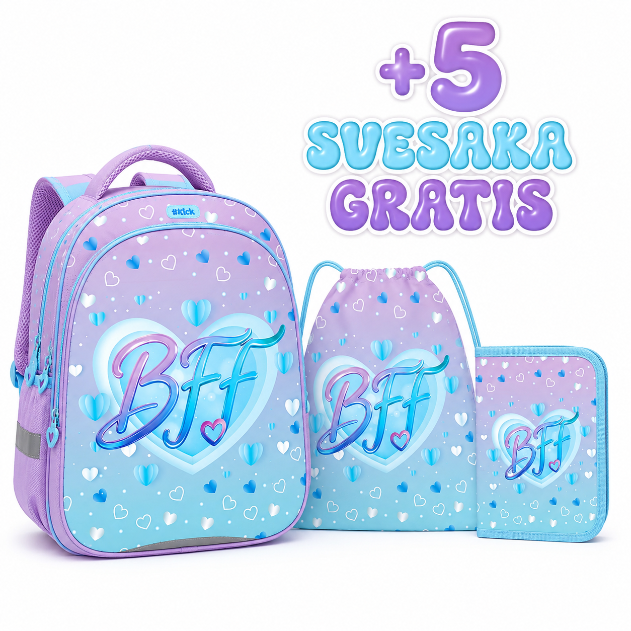 anatomski školski ranac BFF, BFF ranac, školski ranac za devojčice, anatomski ranac za devojčice, ergonomski školski ranac, lagani školski ranac, Super Light ranac, školski set 3u1, ranac sa pernicom, ranac sa torbom za fizičko, ranac za prvi razred, ranac za mlađe školarce, dečiji školski ranac, ljubičasti školski ranac, školski ranac sa sveskama