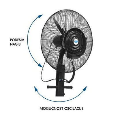 rashladni ventilator, ventilator sa vodenom maglom, profesionalni ventilator, ventilator za restoran, ventilator za kafić, ventilator za terasu, rashlađivanje bašte, industrijski ventilator, ventilator 60L, Breskvica