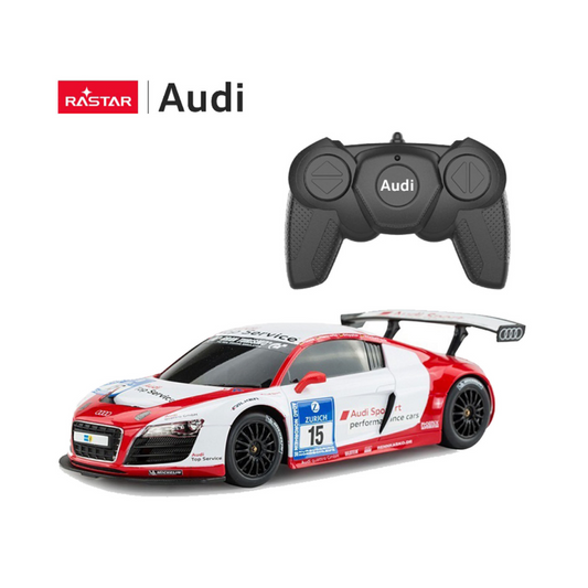 Rastar metalni autić Audi R8 LMS Performance u razmeri 1:18, na daljinsko upravljanje, sa detaljnom izradom i realističnim dizajnom, idealan za trke i kolekcionare.