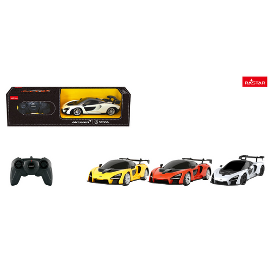 Rastar metalni autić McLaren Senna u razmeri 1:24, na daljinsko upravljanje, dostupan u više boja, sa detaljnom izradom i realističnim dizajnom, idealan za kolekcionare i ljubitelje autića.